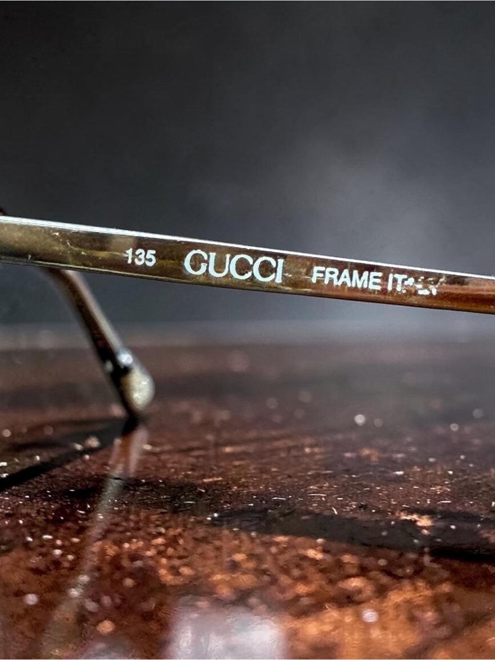 Vintage Gucci GG 2477 Gold Oval Eyeglasses Italy Green Tinted Lenses New - Picture 8 of 8